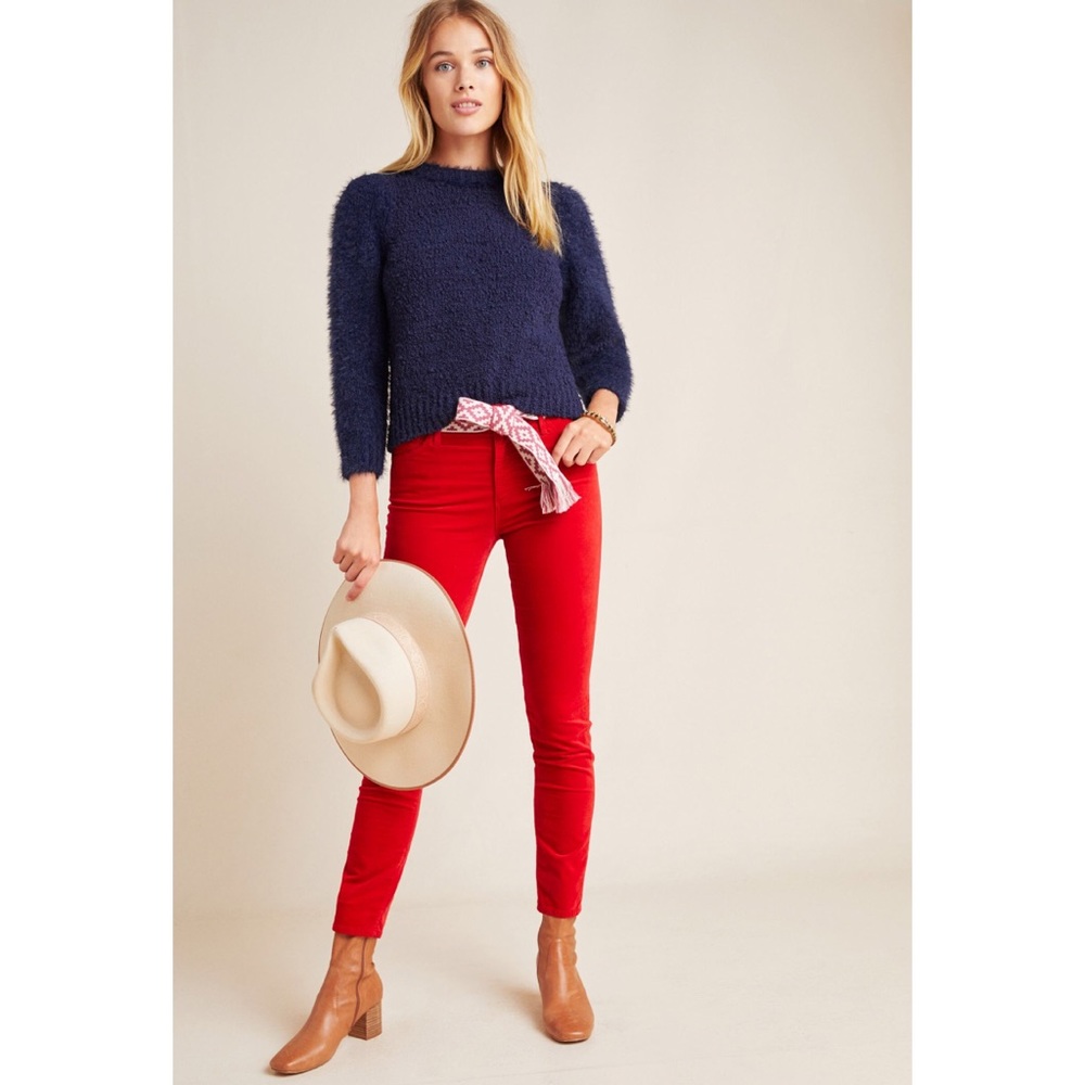 AG Stevie Ankle Red Corduroy Jeans Sz 27R